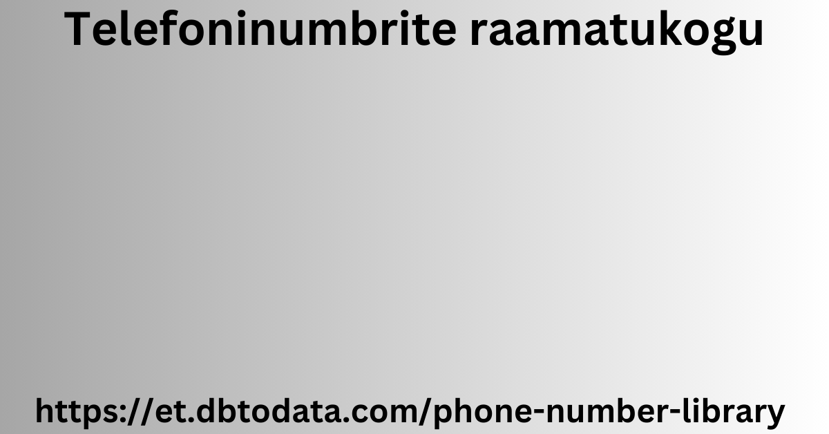 Telefoninumbrite raamatukogu