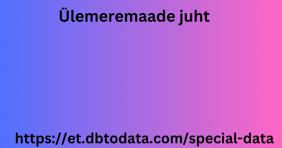 Ülemeremaade juht