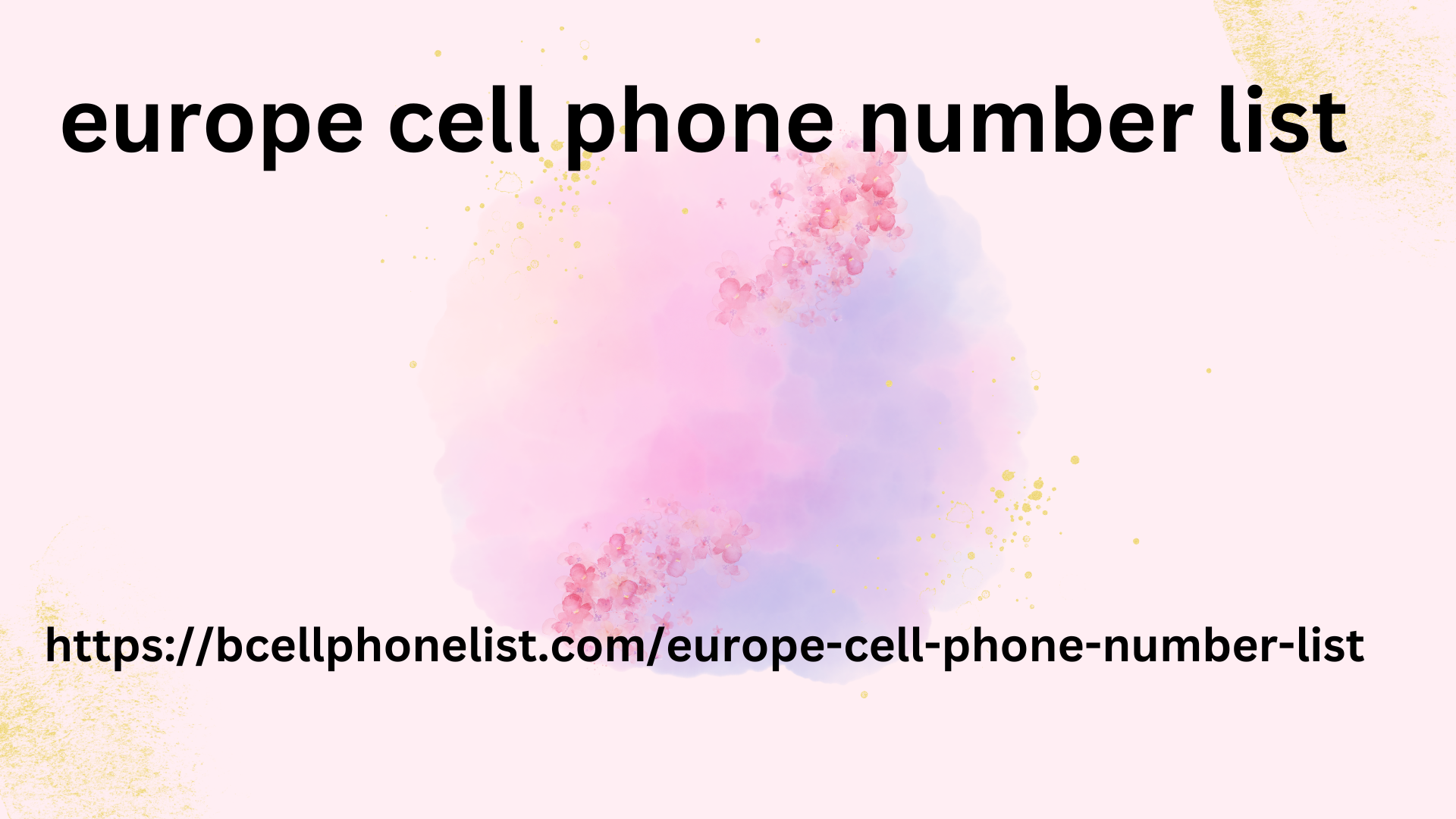 europe cell phone number list
