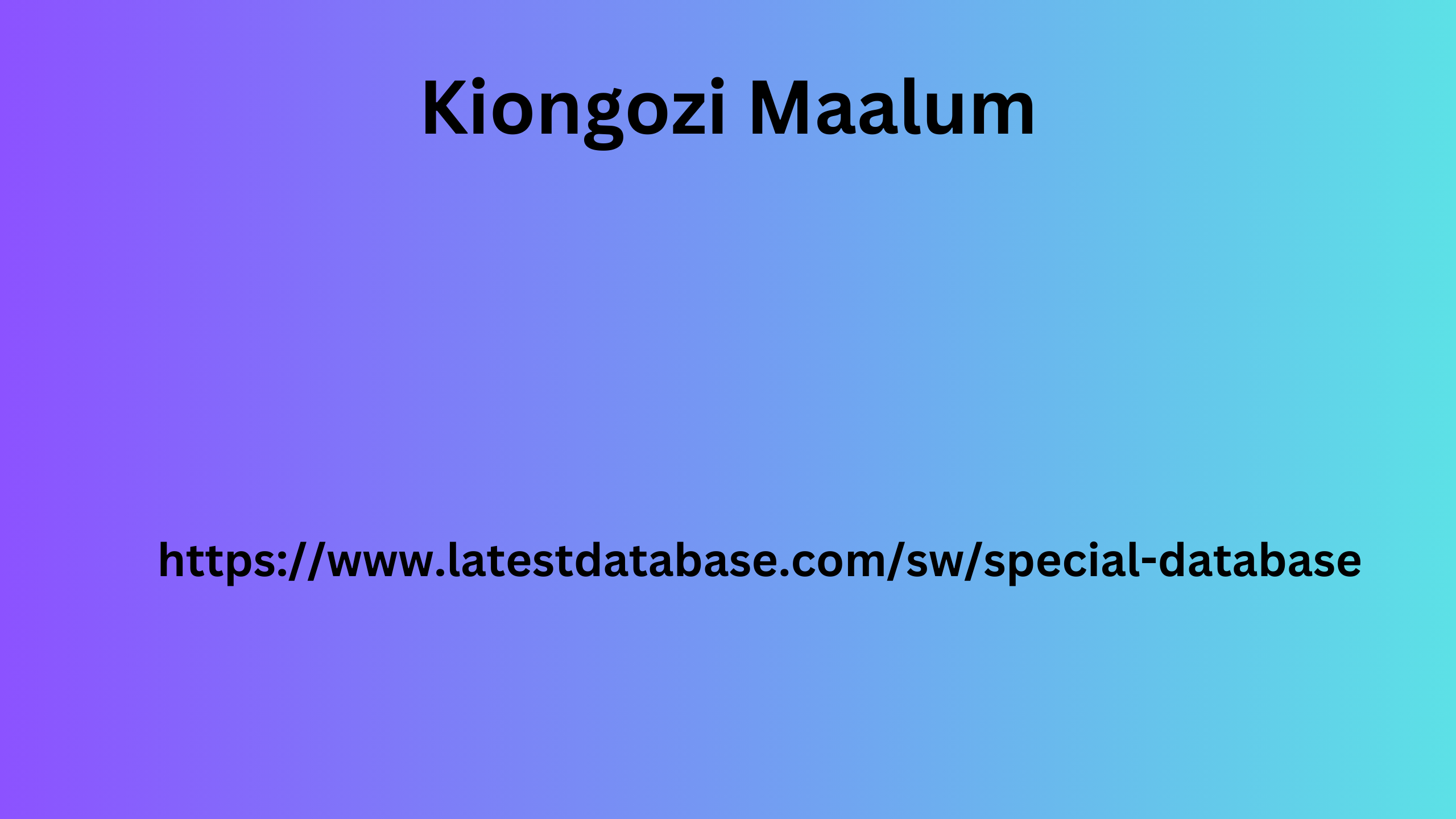 Kiongozi Maalum