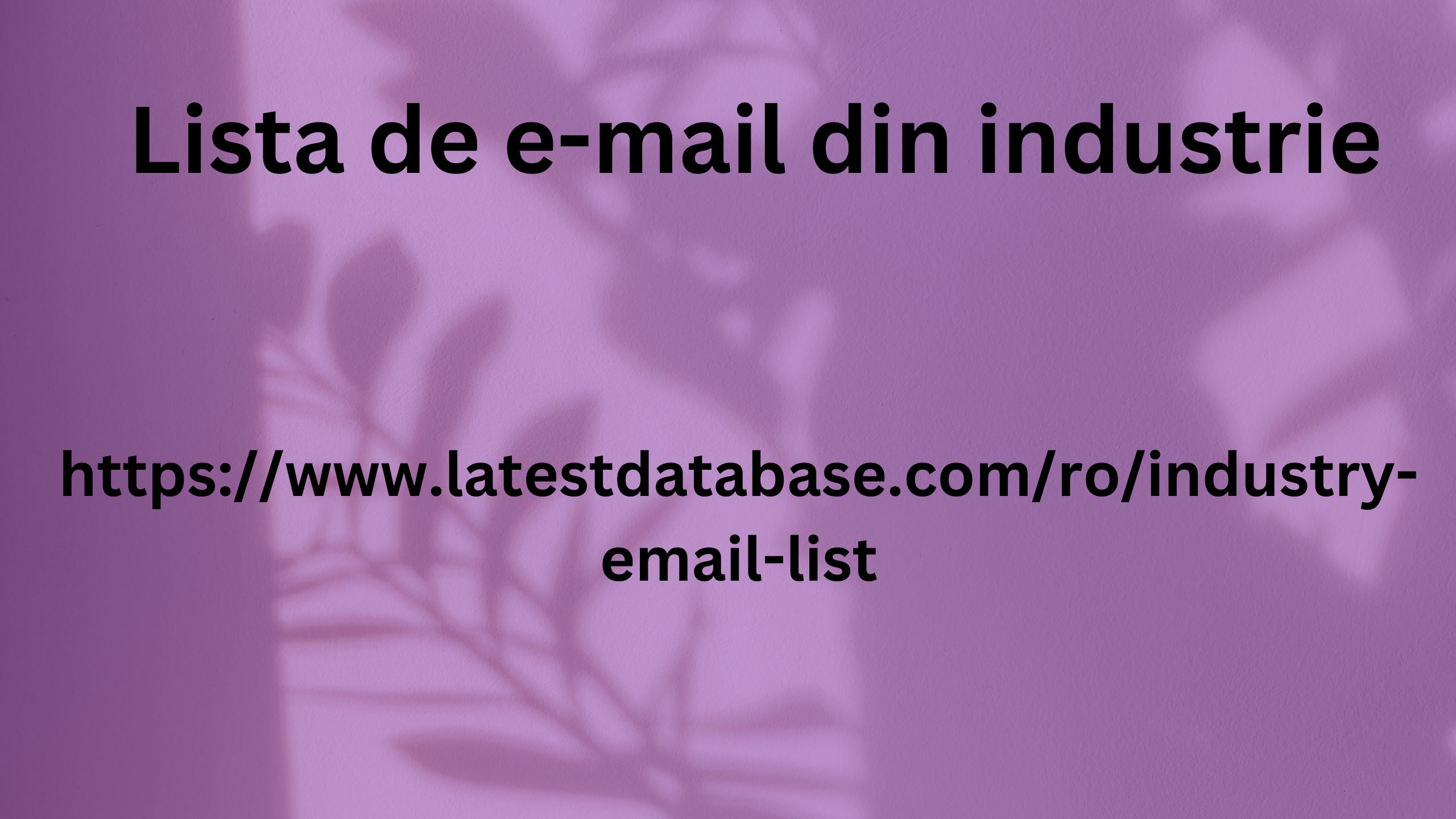 Lista de e-mail din industrie 