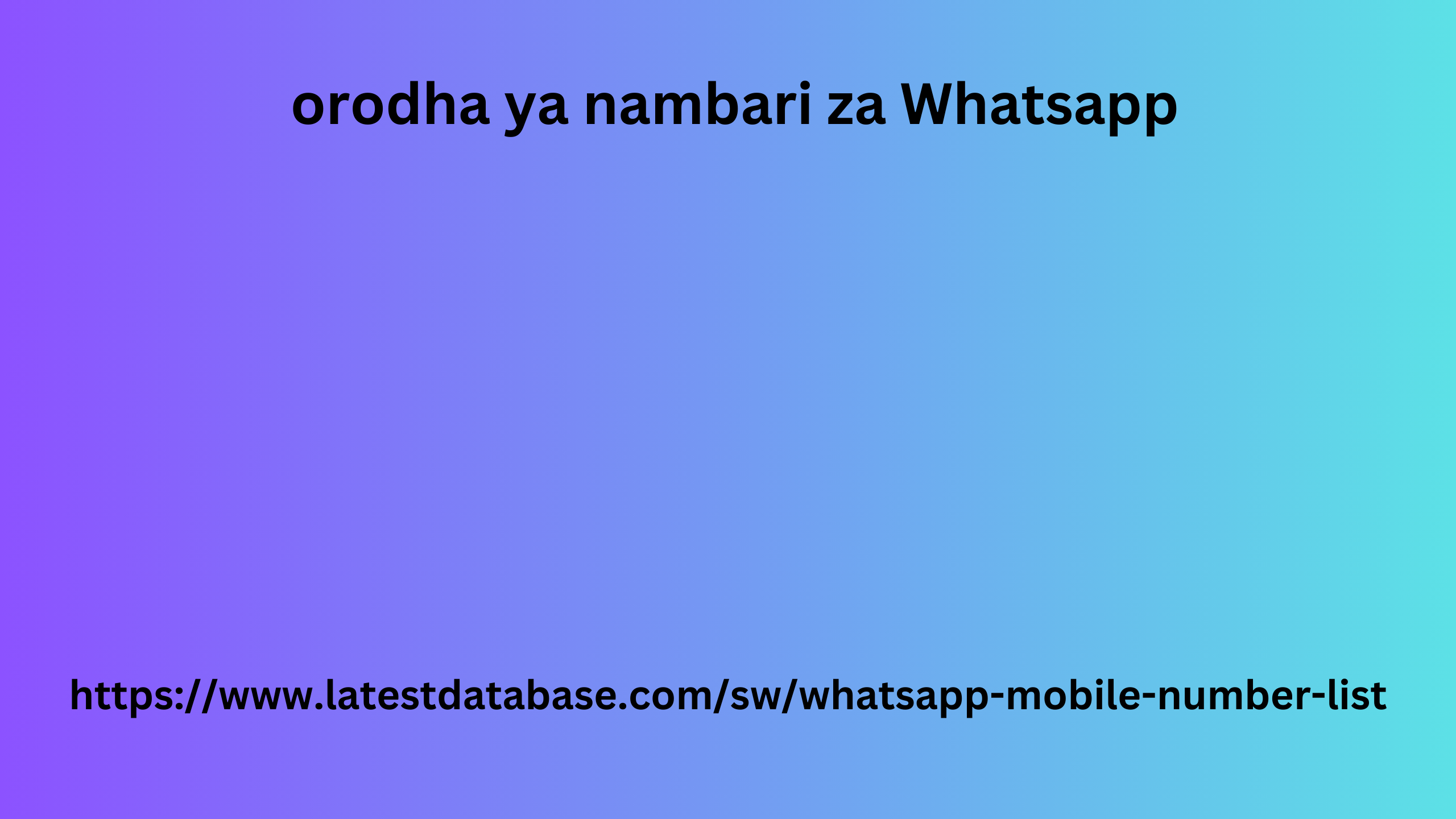 Orodha ya Nambari za Whatsapp 3