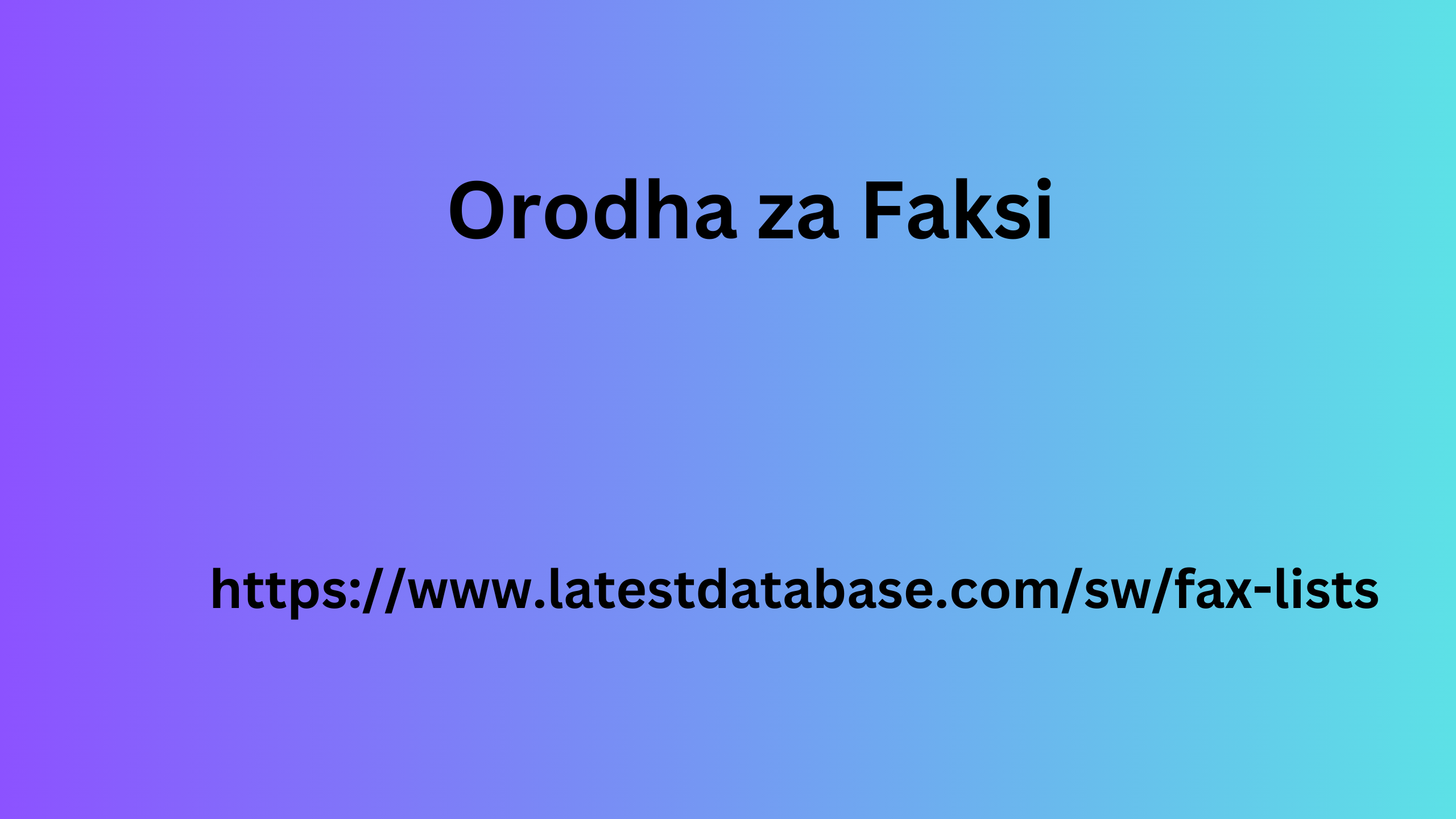 Orodha za Faksi